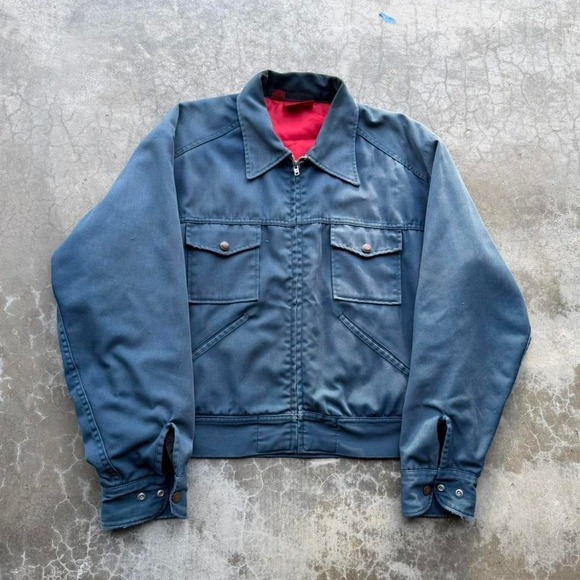 True vintage 1970's Dickies Work Wear 2 Pocket Boxy Fit Linedwork jacket